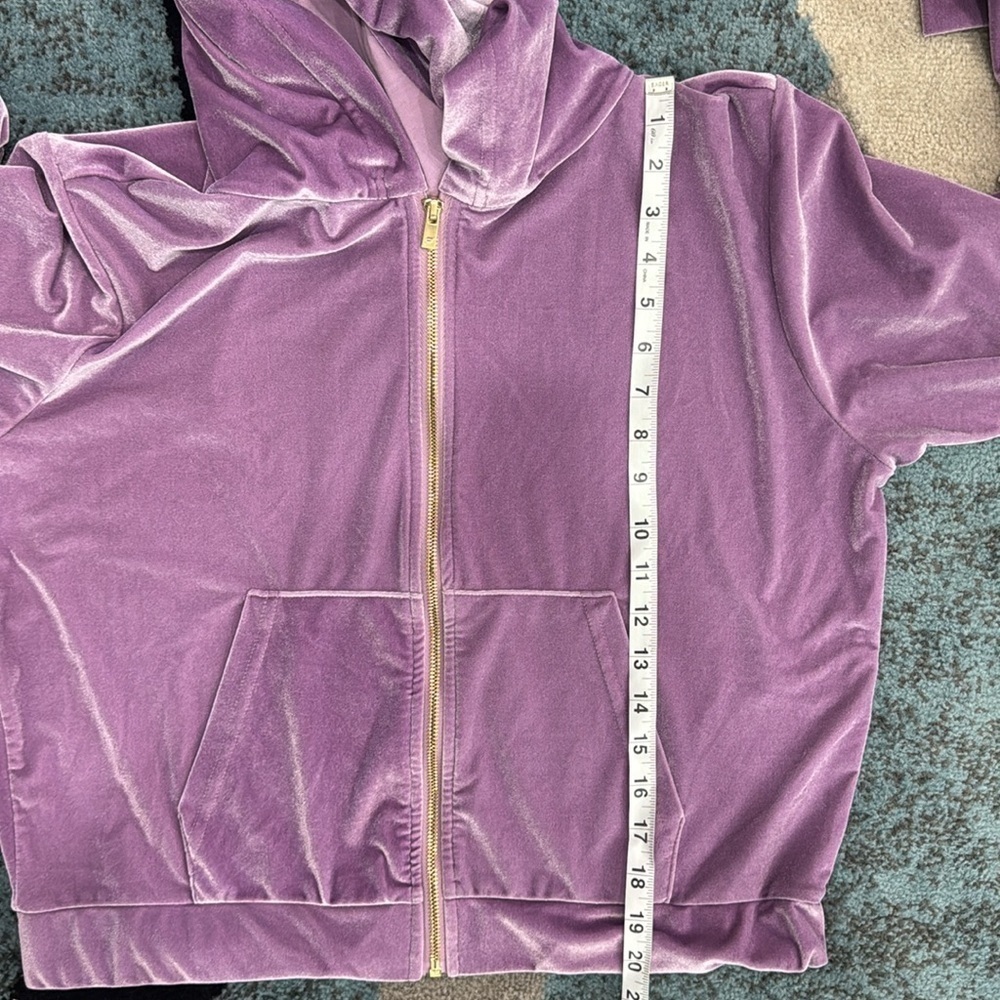 Fabletics Lilac Donna Velour Hoodie.  Sz L - Picture 8 of 13